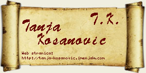 Tanja Kosanović vizit kartica